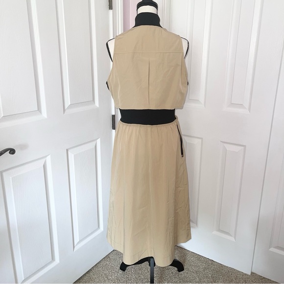 NWT GSTO beige & black safari khaki gaming midi dress, size large - Picture 7 of 14